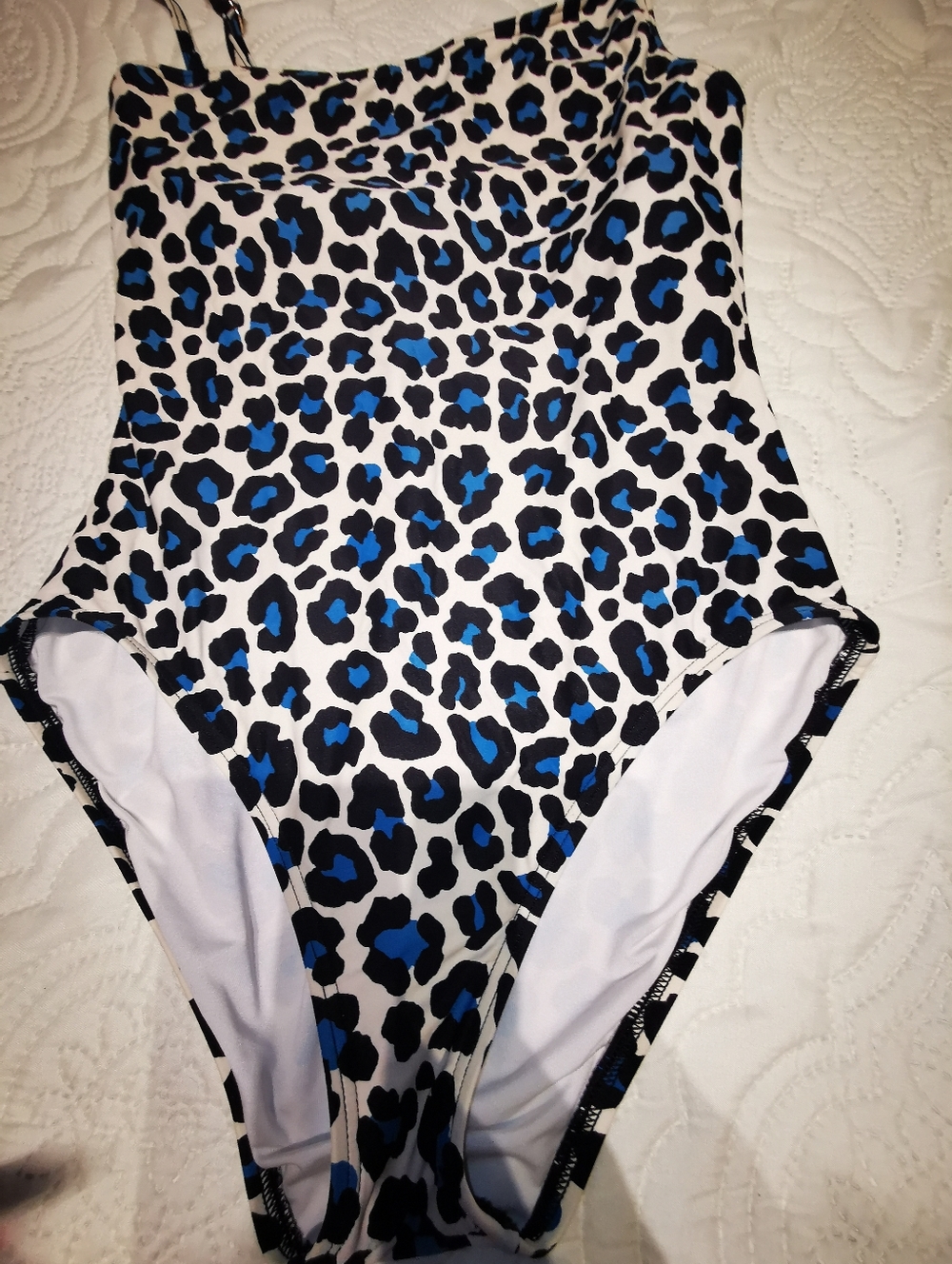 Michael Kors One Shoulder S10 Leopard Print One Piece Bathing Suit - Picture 4 of 8